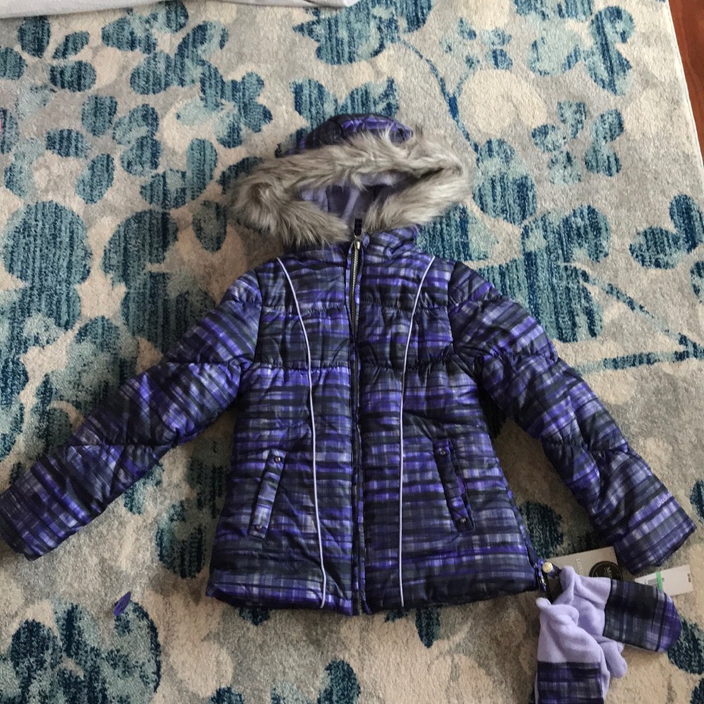 New London Fog Girls Spacedye Puffer Jacket